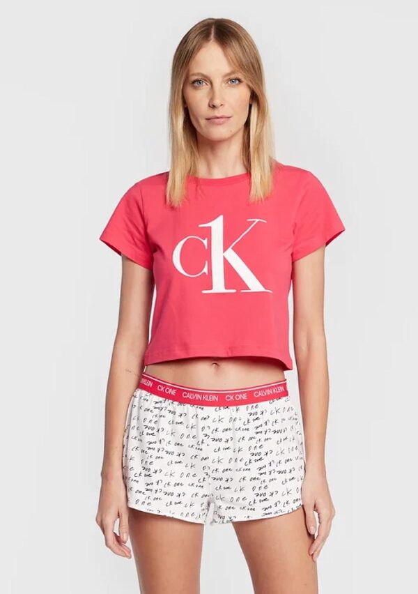 Dámské pyžamo Calvin Klein CK ONE QS6443 S Růžová
