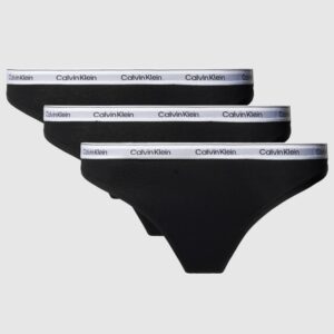 Dámské tanga Calvin Klein QD5209E UB1 3PACK S Černá