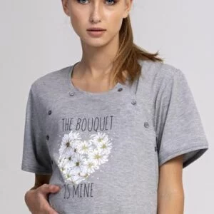 Dámská noční košile mateřská Vienetta Secret Srdce z kopretin