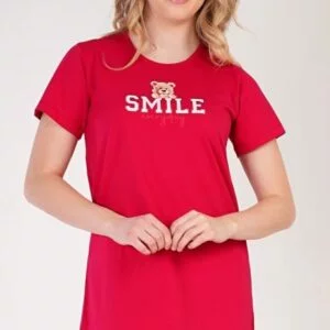 Dámská noční košile s krátkým rukávem Vienetta Secret Méďa Smile