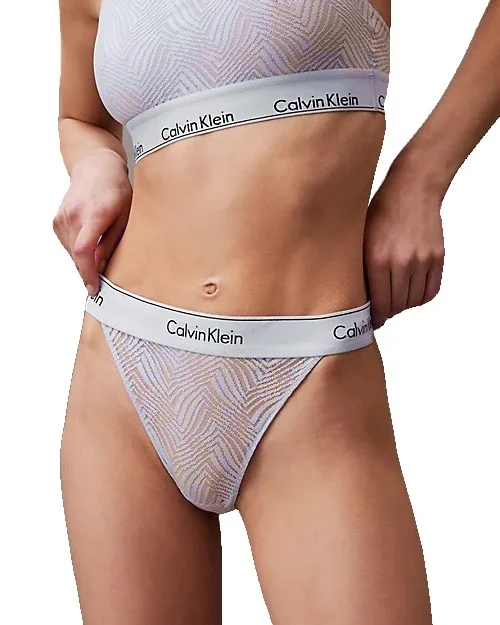 Dámské tanga Calvin Klein QF7714E světle fialové