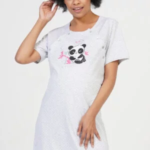 Dámská mateřská noční košile Vienetta Secret MY LOVE šedá