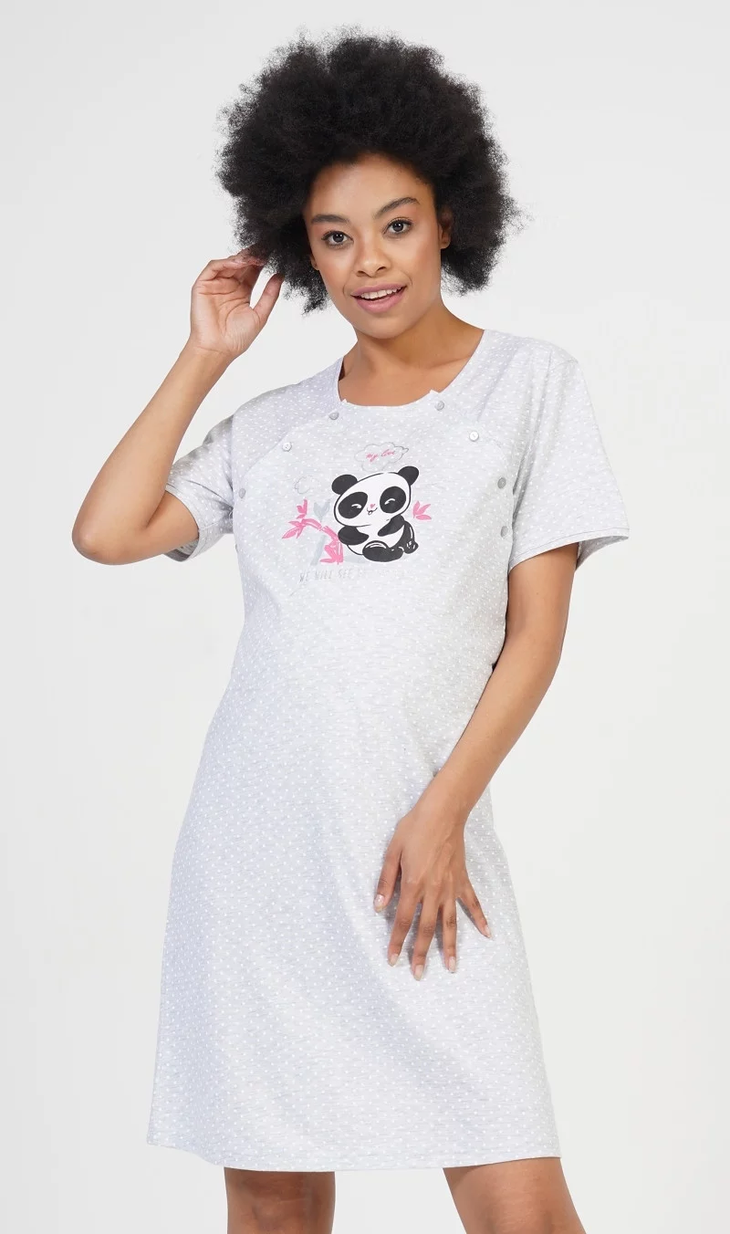 Dámská mateřská noční košile Vienetta Secret MY LOVE šedá