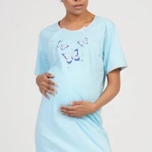 Mateřská noční košile Vienetta Secret Motýlci mentolová