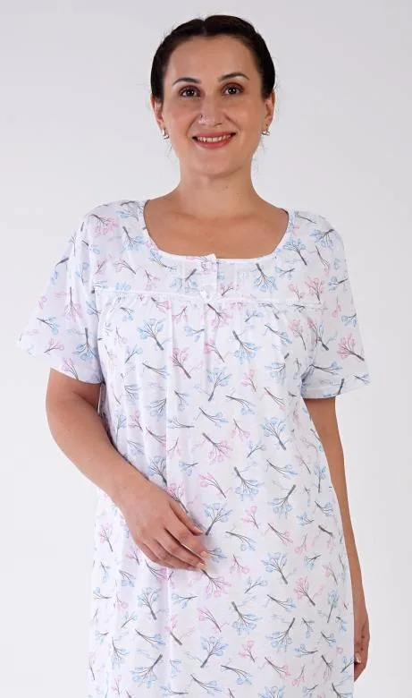 Dámská noční košile s krátkým rukávem Vienetta Secret Tulipány