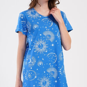 Dámské domácí šaty s krátkým rukávem Vienetta Secret Měsíc