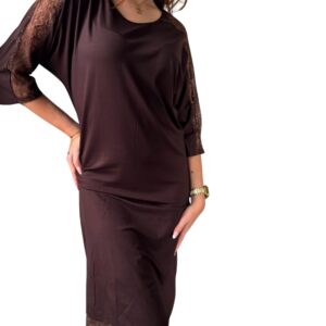 Luxusní dámská mikromodalová košilka Follia COCO čokoládová