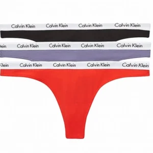 Dámská tanga Calvin Klein QD3587E 1CX 3 KUSY