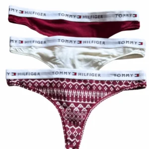 Dámská tanga Tommy Hilfiger UW06134 VÁNOCE 3 ks